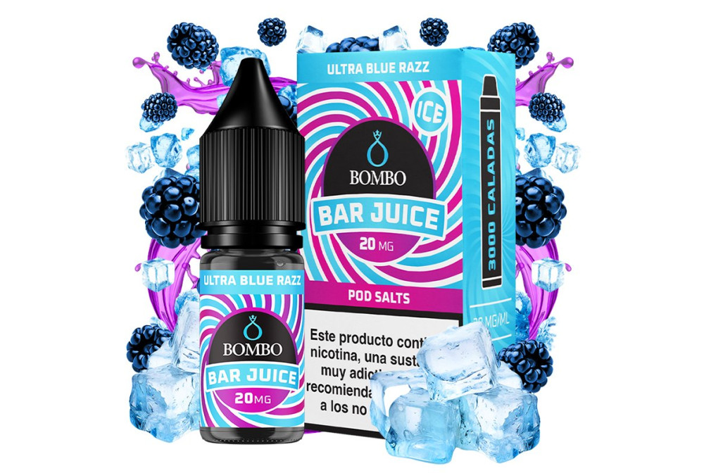 ULTRA BLUE RAZZ 20MG 10ML SALT - BOMBO BAR JUICE