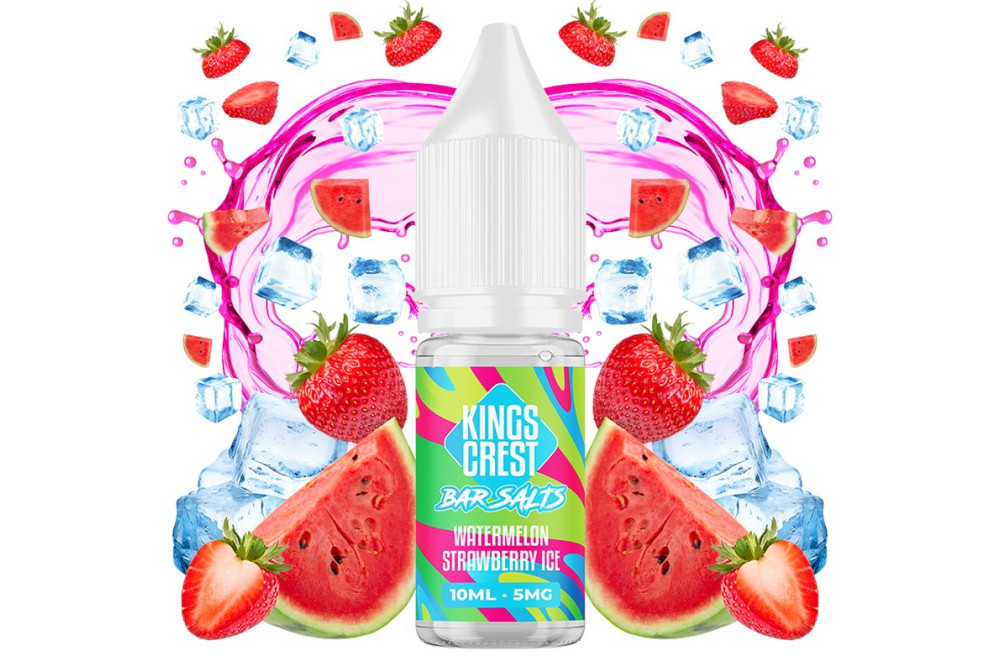 WATERMELON STRAWBERRY ICE 10MG 10ML SALT - KINGS CREST BAR